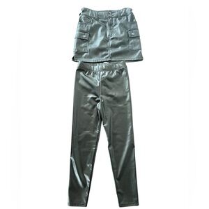 GAP Kids Black Faux Leather Pants Skirt Bundle